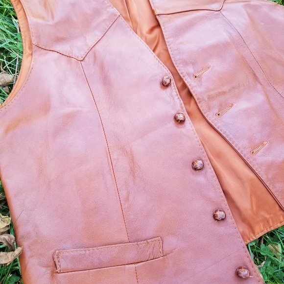 Vintage Other - Vintage H Bar C California Ranchwear Leather Vest